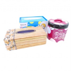 Tissue box with tin